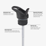 Drinkfles Classic Single Wall 800ml - Flip Seal Sport Cap met Rietje